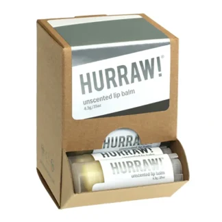 Hurraw! Lip Balm Unscented 4.3g x 24 Display - Fresh Bloom Skin - Premium Skincare Solutions for Nourished, Hydrated, and Radiant Skin Every Day