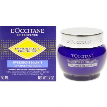 Immortelle Precious Overnight Mask by LOccitane for Unisex - 1.7 oz Mask - Fresh Bloom Skin - Premium Skincare Solutions for Nourished, Hydrated, and Radiant Skin Every Day
