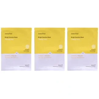 Innisfree Bright Solution Mask - Clearing by Innisfree for Unisex - 0.74 oz Mask - Pack of 3 - Fresh Bloom Skin - Premium Skincare Solutions for Nourished, Hydrated, and Radiant Skin Every Day