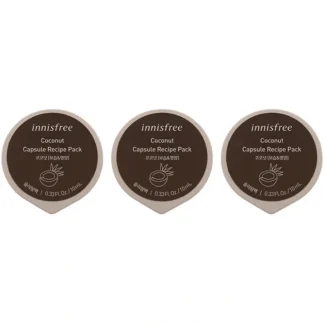Innisfree Capsule Recipe Pack Mask - Coconut by Innisfree for Unisex - 0.33 oz Mask - Pack of 3 - Fresh Bloom Skin - Premium Skincare Solutions for Nourished, Hydrated, and Radiant Skin Every Day