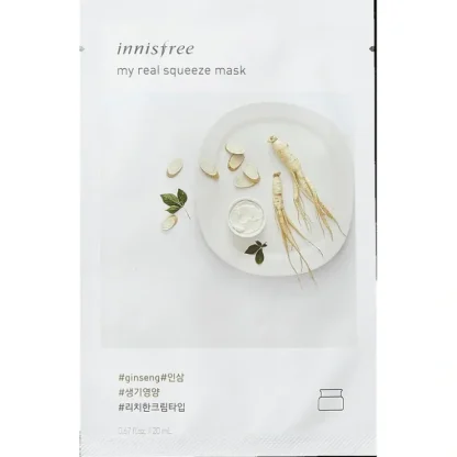 Innisfree My Real Squeeze Mask - Ginseng 20ml - Fresh Bloom Skin - Premium Skincare Solutions for Nourished, Hydrated, and Radiant Skin Every Day