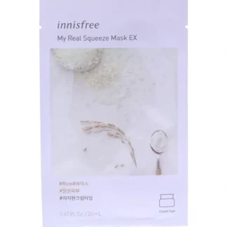 Innisfree My Real Squeeze Mask - Rice by Innisfree for Unisex - 0.67 oz Mask - Fresh Bloom Skin - Premium Skincare Solutions for Nourished, Hydrated, and Radiant Skin Every Day