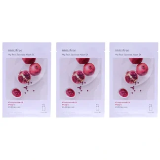 Innisfree My Real Squeeze Mask - Pomegranate by Innisfree for Unisex - 0.67 oz Mask - Pack of 3 - Fresh Bloom Skin - Premium Skincare Solutions for Nourished, Hydrated, and Radiant Skin Every Day