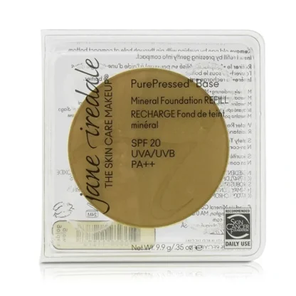 Jane Iredale PurePressed Base Mineral Foundation Refill SPF 20 - Golden Glow 9.9g/0.35oz - Fresh Bloom Skin - Premium Skincare Solutions for Nourished, Hydrated, and Radiant Skin Every Day
