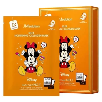 JM Solution Disney SELFIE NOURISING COLLAGEN MASK(Minnie&Mickey) 10pcs - Fresh Bloom Skin - Premium Skincare Solutions for Nourished, Hydrated, and Radiant Skin Every Day