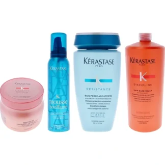 Kerastase Discipline Kit by Kerastase for Unisex - 3 Pc Kit 34oz Discipline Bain Oleo-Relax Shampoo, 5.1oz Discipline Keratine Thermique Smoothing Taming Milk Anti-Frizz, 16.9oz Discipline Maskeratine Smooth-in-Motion Masque - Fresh Bloom Skin - Premium Skincare Solutions for Nourished, Hydrated, and Radiant Skin Every Day