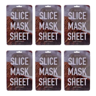 Kocostar Slice Sheet Mask - Coconut by Kocostar for Unisex - 1 Pc Mask - Pack of 6 - Fresh Bloom Skin - Premium Skincare Solutions for Nourished, Hydrated, and Radiant Skin Every Day