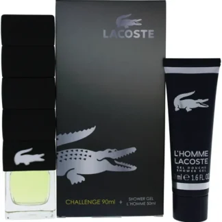 Lacoste Lacoste Challenge by Lacoste for Men - 2 Pc Gift Set 3.04oz EDT Spray, 1.7oz LHomme Shower Gel - Fresh Bloom Skin - Premium Skincare Solutions for Nourished, Hydrated, and Radiant Skin Every Day