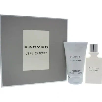 LEau Intense by Carven for Men - 2 Pc Gift Set 1.66oz EDT Spray, 3.33oz After Shave Balm - Fresh Bloom Skin - Premium Skincare Solutions for Nourished, Hydrated, and Radiant Skin Every Day