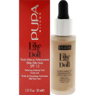 Like A Doll Perfecting Make-Up Fluid Nude Look Foundation SPF 15 - 050 Sand by Pupa Milano for Women - 1.01 oz Foundation - Fresh Bloom Skin - Premium Skincare Solutions for Nourished, Hydrated, and Radiant Skin Every Day