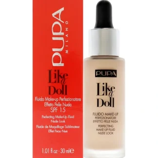 Like A Doll Perfecting Make-Up Fluid Nude Look Foundation SPF 15 - 020 Light Beige by Pupa Milano for Women - 1.01 oz Foundation - Fresh Bloom Skin - Premium Skincare Solutions for Nourished, Hydrated, and Radiant Skin Every Day