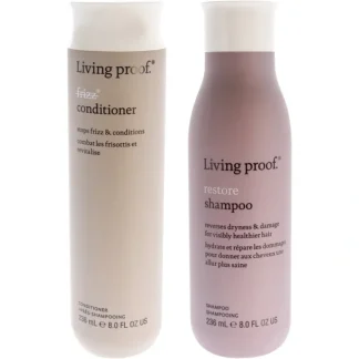 Living Proof No Frizz Conditioner and Restore Shampoo - Dry or Damaged Hair Kit by Living Proof for Unisex - 2 Pc Kit 8oz Conditioner, 8oz Shampoo - Fresh Bloom Skin - Premium Skincare Solutions for Nourished, Hydrated, and Radiant Skin Every Day