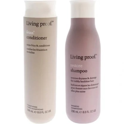 Living Proof No Frizz Conditioner and Restore Shampoo - Dry or Damaged Hair Kit by Living Proof for Unisex - 2 Pc Kit 8oz Conditioner, 8oz Shampoo - Fresh Bloom Skin - Premium Skincare Solutions for Nourished, Hydrated, and Radiant Skin Every Day