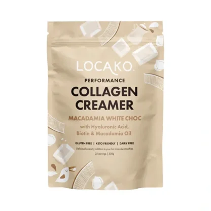 Locako Collagen Creamer Performance (Macadamia White Choc) 300g - Fresh Bloom Skin - Premium Skincare Solutions for Nourished, Hydrated, and Radiant Skin Every Day