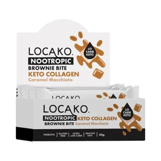 Locako Nootropic Keto Collagen Brownie Bite Caramel Macchiato 40g x 15 Display - Fresh Bloom Skin - Premium Skincare Solutions for Nourished, Hydrated, and Radiant Skin Every Day