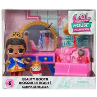 L.O.L. HOS Furniture Playset with Doll - Beauty Booth 10x17x15cm - Fresh Bloom Skin - Premium Skincare Solutions for Nourished, Hydrated, and Radiant Skin Every Day