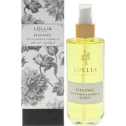Lollia Elegance Dry Body Oil - White Amber and Mirabelle by Lollia for Women - 6.8 oz Oil - Fresh Bloom Skin - Premium Skincare Solutions for Nourished, Hydrated, and Radiant Skin Every Day