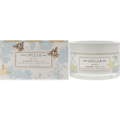 Lollia Wish Body Butter - Sugared Pastille by Lollia for Unisex - 5.5 oz Moisturizer - Fresh Bloom Skin - Premium Skincare Solutions for Nourished, Hydrated, and Radiant Skin Every Day