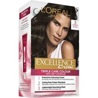 L'Oral Paris Excellence Crme Permanent Hair Colour - 3 Darkest Brown - Fresh Bloom Skin - Premium Skincare Solutions for Nourished, Hydrated, and Radiant Skin Every Day