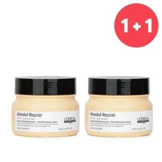 L'Oreal 1+1 SetProfessionnel Serie Expert - Absolut Repair Gold Quinoa + Protein Instant Resurfacing Mask (For Dry and Damaged Hair) 250ml/8.5oz - Fresh Bloom Skin - Premium Skincare Solutions for Nourished, Hydrated, and Radiant Skin Every Day