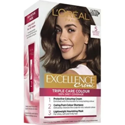 L'Oreal Paris Excellence Cr?me Permanent Hair Colour - 5 Natural Brown - Fresh Bloom Skin - Premium Skincare Solutions for Nourished, Hydrated, and Radiant Skin Every Day