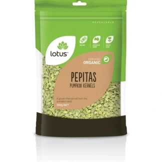 Lotus Organic Pepitas (Pumpkin Kernels) Raw 500g - Fresh Bloom Skin - Premium Skincare Solutions for Nourished, Hydrated, and Radiant Skin Every Day