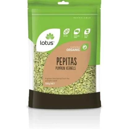 Lotus Organic Pepitas (Pumpkin Kernels) Raw 500g - Fresh Bloom Skin - Premium Skincare Solutions for Nourished, Hydrated, and Radiant Skin Every Day