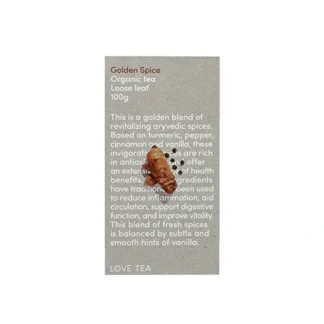 Love Tea Organic Golden Spice Tea Loose Leaf 100g - Fresh Bloom Skin - Premium Skincare Solutions for Nourished, Hydrated, and Radiant Skin Every Day