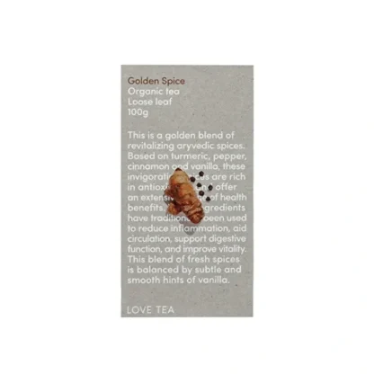 Love Tea Organic Golden Spice Tea Loose Leaf 100g - Fresh Bloom Skin - Premium Skincare Solutions for Nourished, Hydrated, and Radiant Skin Every Day