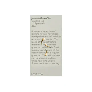 Love Tea Organic Jasmine Green Tea x 20 Pyramids - Fresh Bloom Skin - Premium Skincare Solutions for Nourished, Hydrated, and Radiant Skin Every Day