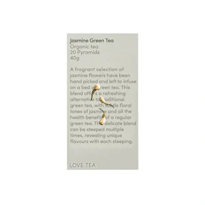 Love Tea Organic Jasmine Green Tea x 20 Pyramids - Fresh Bloom Skin - Premium Skincare Solutions for Nourished, Hydrated, and Radiant Skin Every Day