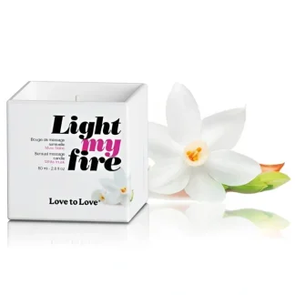 LOVE TO LOVE Light My Fire Sensual Massage Candle - White Musk 80ml / 2.8oz - Fresh Bloom Skin - Premium Skincare Solutions for Nourished, Hydrated, and Radiant Skin Every Day