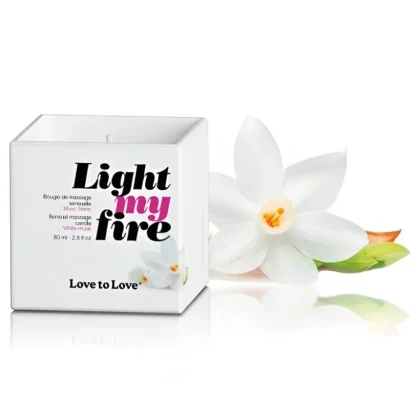 LOVE TO LOVE Light My Fire Sensual Massage Candle - White Musk 80ml / 2.8oz - Fresh Bloom Skin - Premium Skincare Solutions for Nourished, Hydrated, and Radiant Skin Every Day