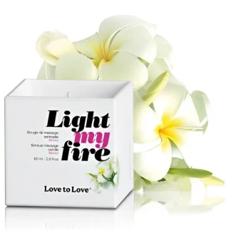 LOVE TO LOVE Light My Fire Sensual Massage Candle - Monoi 80ml / 2.8oz - Fresh Bloom Skin - Premium Skincare Solutions for Nourished, Hydrated, and Radiant Skin Every Day