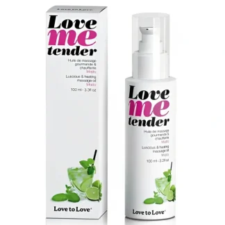 LOVE TO LOVE Love Me Tender Luscious & Heating Massage Oil - Mojito 100ml / 3.3oz - Fresh Bloom Skin - Premium Skincare Solutions for Nourished, Hydrated, and Radiant Skin Every Day