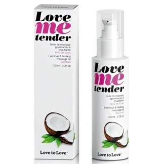 LOVE TO LOVE Love Me Tender Luscious & Heating Massage Oil - Coconut 100ml / 3.3oz - Fresh Bloom Skin - Premium Skincare Solutions for Nourished, Hydrated, and Radiant Skin Every Day
