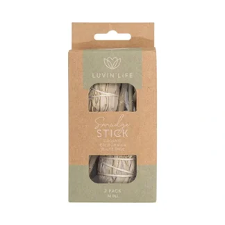 Luvin Life Luvin' Life Organic Californian White Sage Smudge Stick Mini (approx 12cm) x 2 Pack - Fresh Bloom Skin - Premium Skincare Solutions for Nourished, Hydrated, and Radiant Skin Every Day