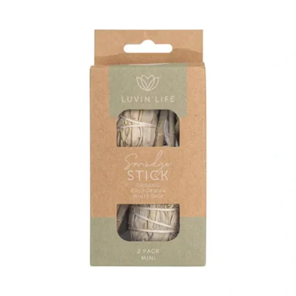 Luvin Life Luvin' Life Organic Californian White Sage Smudge Stick Mini (approx 12cm) x 2 Pack - Fresh Bloom Skin - Premium Skincare Solutions for Nourished, Hydrated, and Radiant Skin Every Day