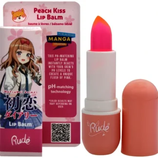 Manga Collection Lip Balm - Peach Kiss by Rude Cosmetics for Women - 0.123 oz Lip Balm - Fresh Bloom Skin - Premium Skincare Solutions for Nourished, Hydrated, and Radiant Skin Every Day