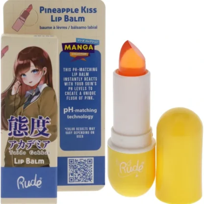 Manga Collection Lip Balm - Pineapple Kiss by Rude Cosmetics for Women - 0.123 oz Lip Balm - Fresh Bloom Skin - Premium Skincare Solutions for Nourished, Hydrated, and Radiant Skin Every Day