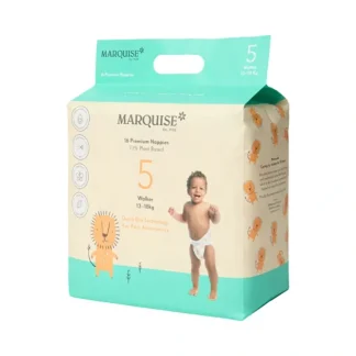 Marquise Premium Nappies (73% Plant Based) Walker Size 5 (13-18kg) x 16 Pack - Fresh Bloom Skin - Premium Skincare Solutions for Nourished, Hydrated, and Radiant Skin Every Day