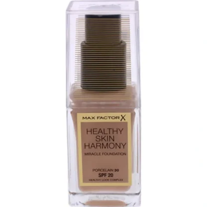 Max Factor Healthy Skin Harmony Miracle Foundation SPF 20 - 30 Porcelain by Max Factor for Women - 1 oz Foundation - Fresh Bloom Skin - Premium Skincare Solutions for Nourished, Hydrated, and Radiant Skin Every Day