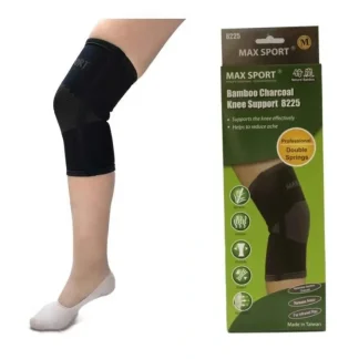 MAX SPORT Bamboo Charcoal Knee Support (Double Springs), One Piece, Size M(27.9-33.0cm), Measure Round Center XL - Fresh Bloom Skin - Premium Skincare Solutions for Nourished, Hydrated, and Radiant Skin Every Day