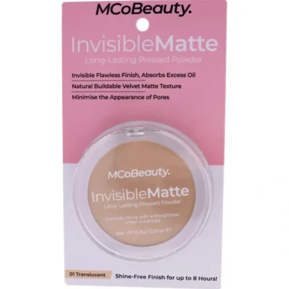 MCoBeauty Invisible Matte Long-Lasting Pressed Powder - 01 Translucent by MCoBeauty for Women - 0.51 oz Powder - Fresh Bloom Skin - Premium Skincare Solutions for Nourished, Hydrated, and Radiant Skin Every Day