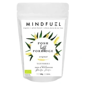 Mindfuel Organic Teff Porridge - Original 240g - Fresh Bloom Skin - Premium Skincare Solutions for Nourished, Hydrated, and Radiant Skin Every Day