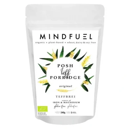 Mindfuel Organic Teff Porridge - Original 240g - Fresh Bloom Skin - Premium Skincare Solutions for Nourished, Hydrated, and Radiant Skin Every Day