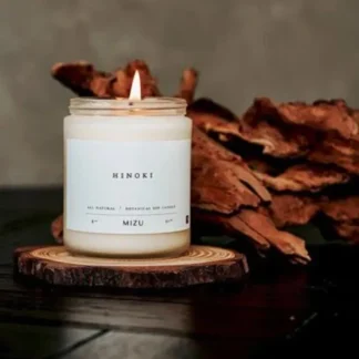 MIZU Hinoki Essential Oil Candle?225g #scent/fresh mountain air/old-growth forests/Japanese Cypress/Cedar 225g?burn for 50hrs Fixed Size - Fresh Bloom Skin - Premium Skincare Solutions for Nourished, Hydrated, and Radiant Skin Every Day