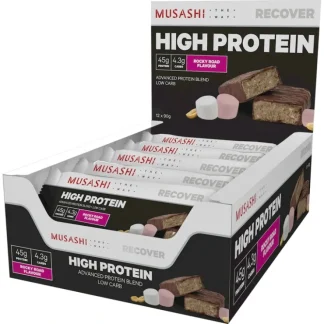 Musashi High Protein Rocky Road 90g X 12 - Fresh Bloom Skin - Premium Skincare Solutions for Nourished, Hydrated, and Radiant Skin Every Day