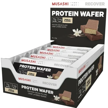 Musashi Protein Wafer Vanilla 40g X 12 - Fresh Bloom Skin - Premium Skincare Solutions for Nourished, Hydrated, and Radiant Skin Every Day
