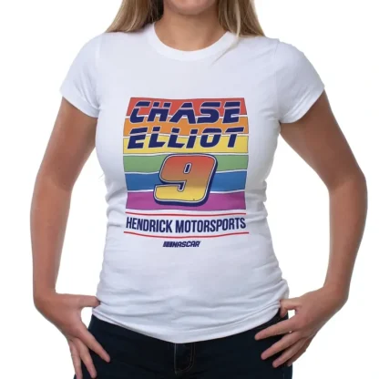 NASCAR Womens Crew Tee - Chase Elliot - 2 White by DelSol for Women - 1 Pc T-Shirt (L) - Fresh Bloom Skin - Premium Skincare Solutions for Nourished, Hydrated, and Radiant Skin Every Day